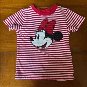 Disney Hannh Anderson Red and White Striped Minnie Mouse Shirt Size 4